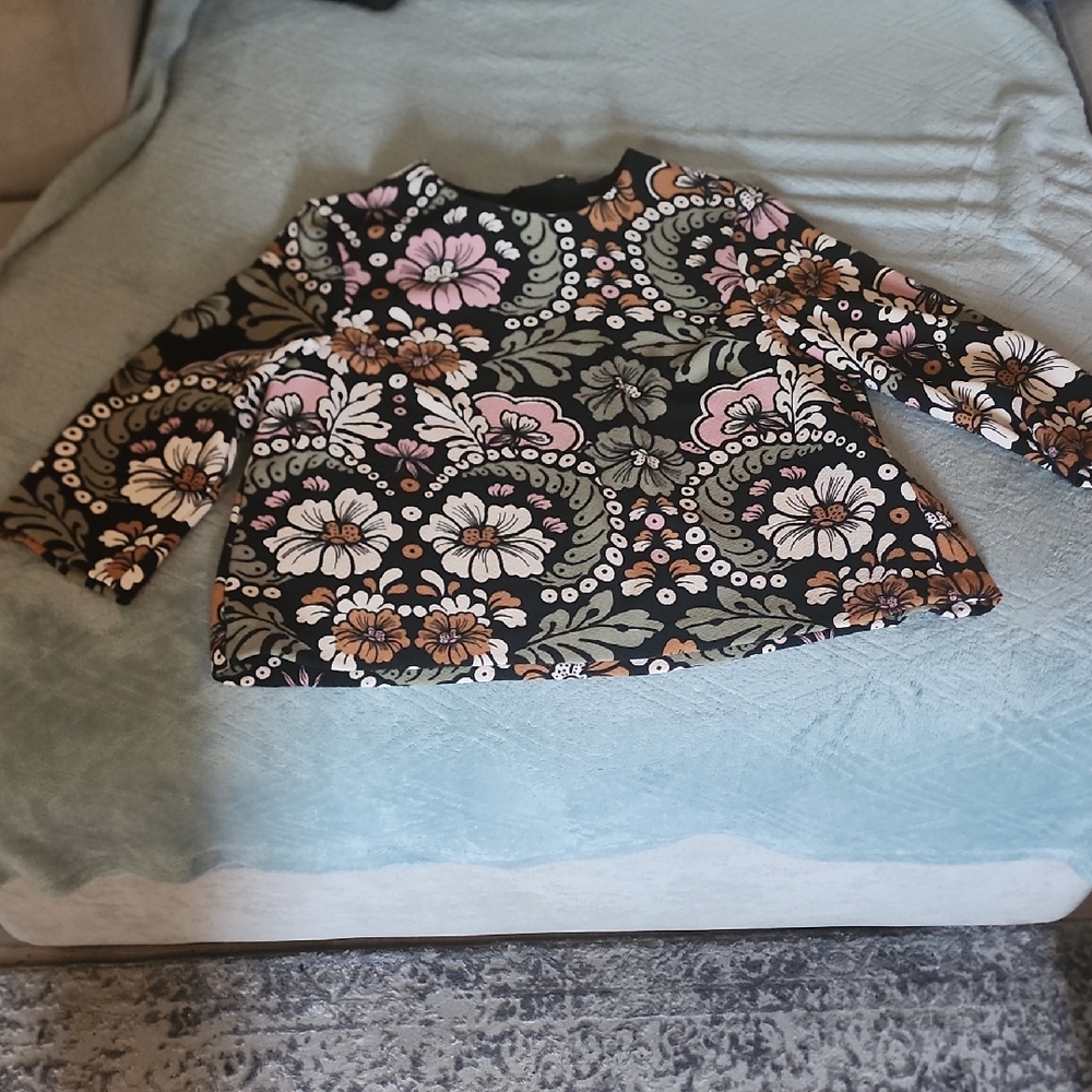 H&M Floral Blouse - Black, Pink, Green